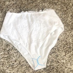 White lace swimsuit bottoms